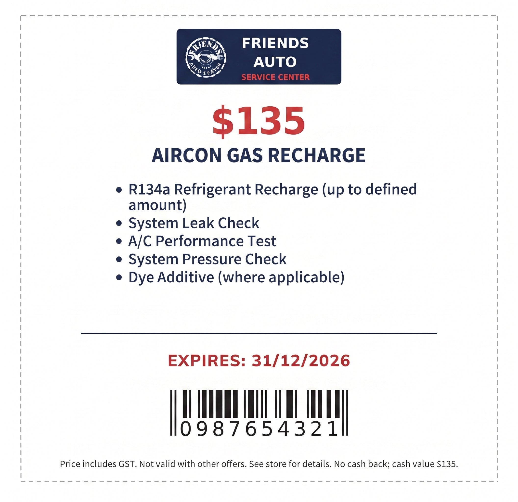 Aircon Gas Recharge coupon