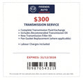 TRANSMISSION SERVICE COUPON