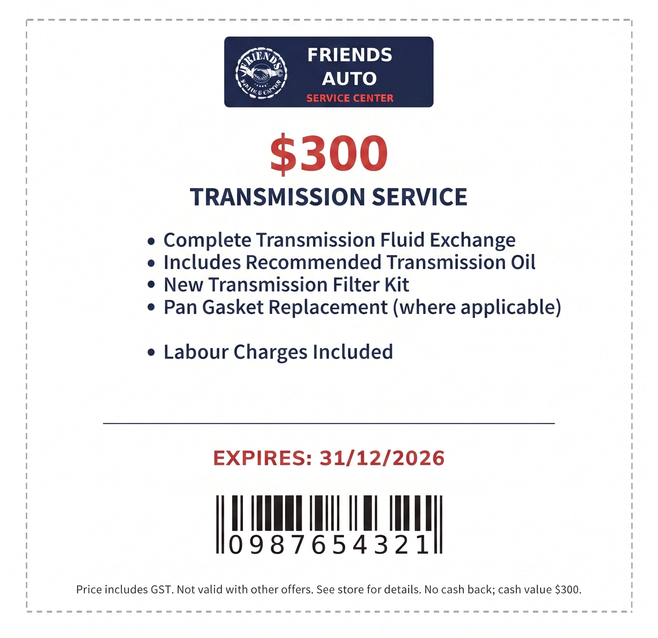 TRANSMISSION SERVICE COUPON