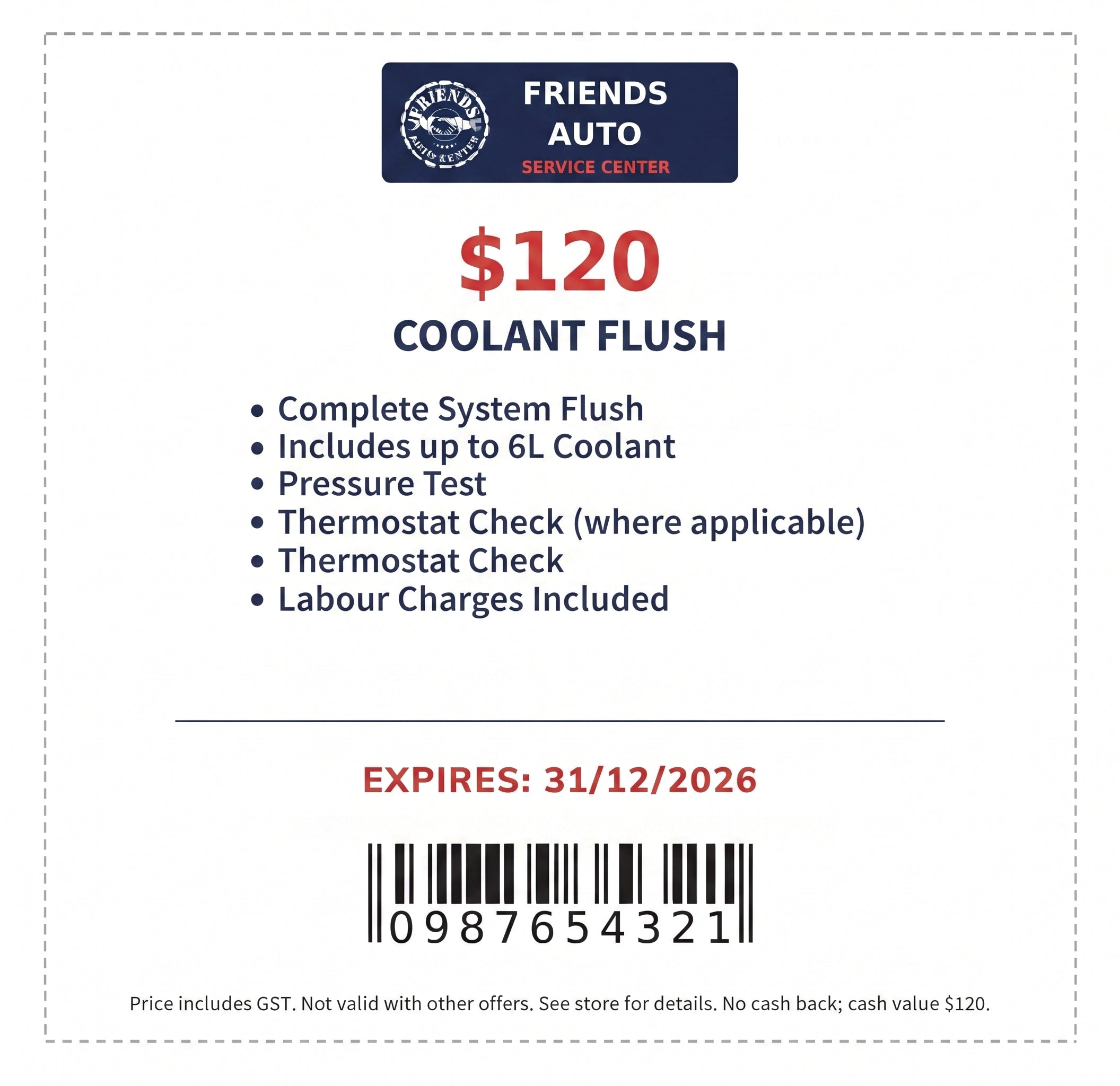 COOLANT FLUSH COUPON