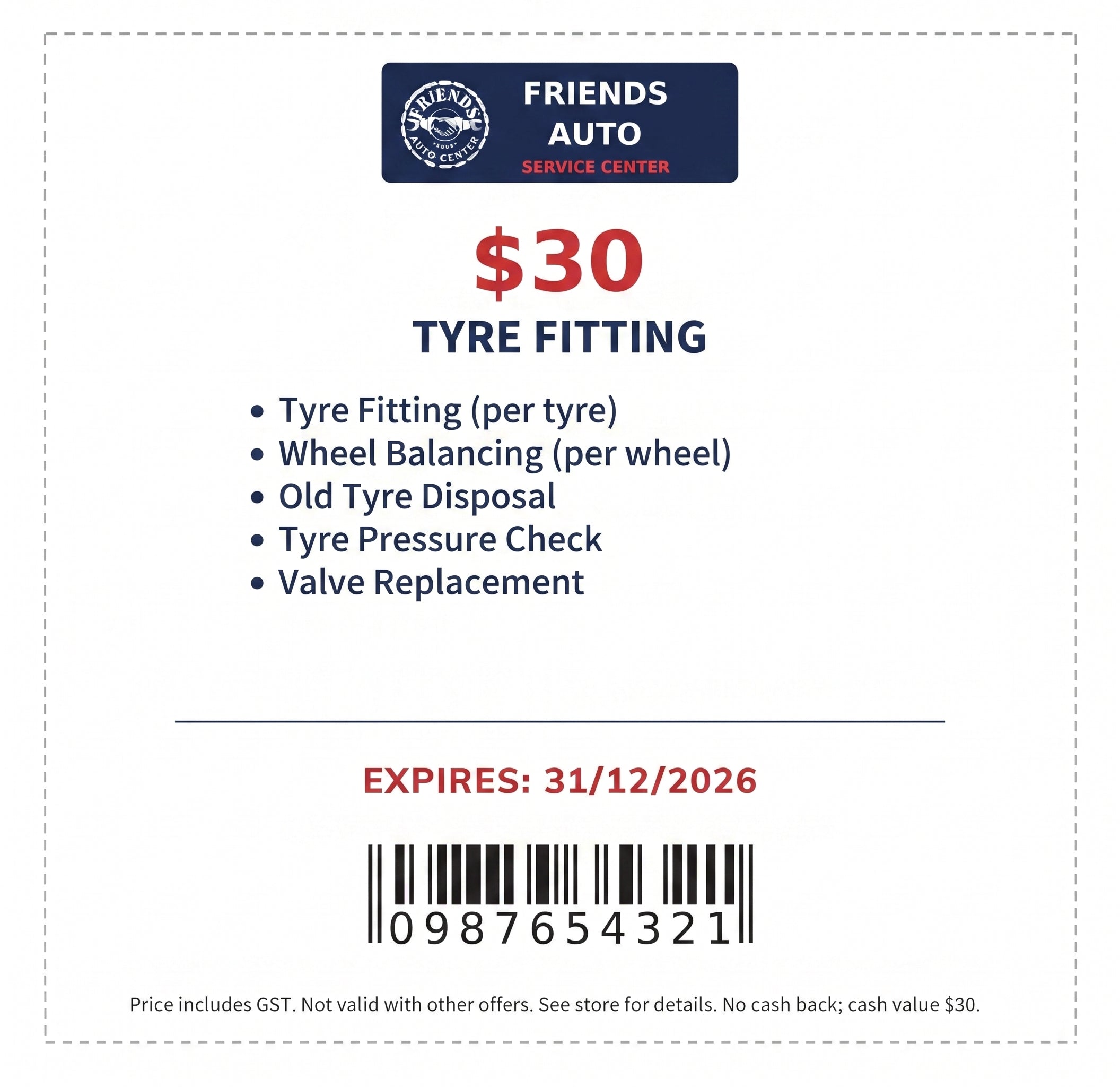 TYRE FITTING COUPON